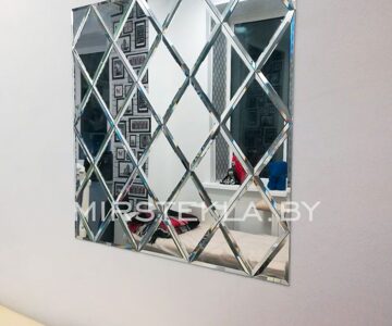 Зеркальное панно с фацетом (зеркало серебро)