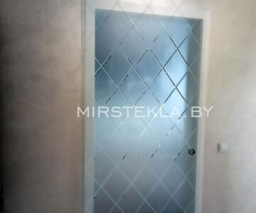 Раздвижная дверь, стекло закалённое осветлённое 8мм с художественным матированием