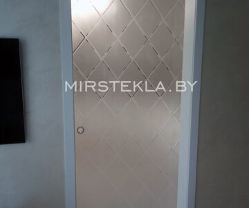 Раздвижная дверь, стекло закалённое осветлённое 8мм с художественным матированием